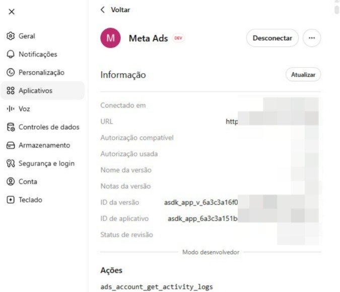 Revise o aplicativo conectado
